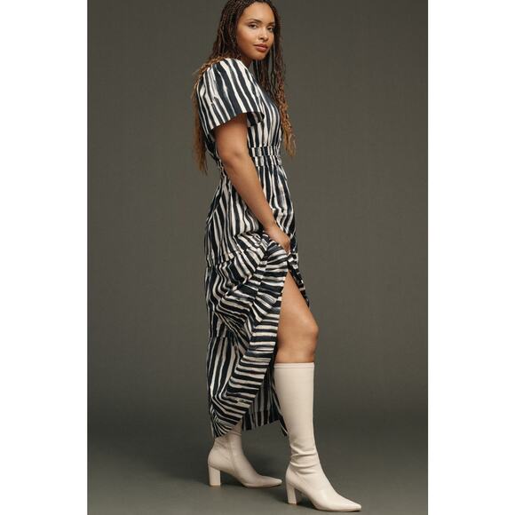 nwt by ANTHRPOLOGIE sz 3X Somerset Maxi Dress: Charcoal Motif - Picture 2 of 4